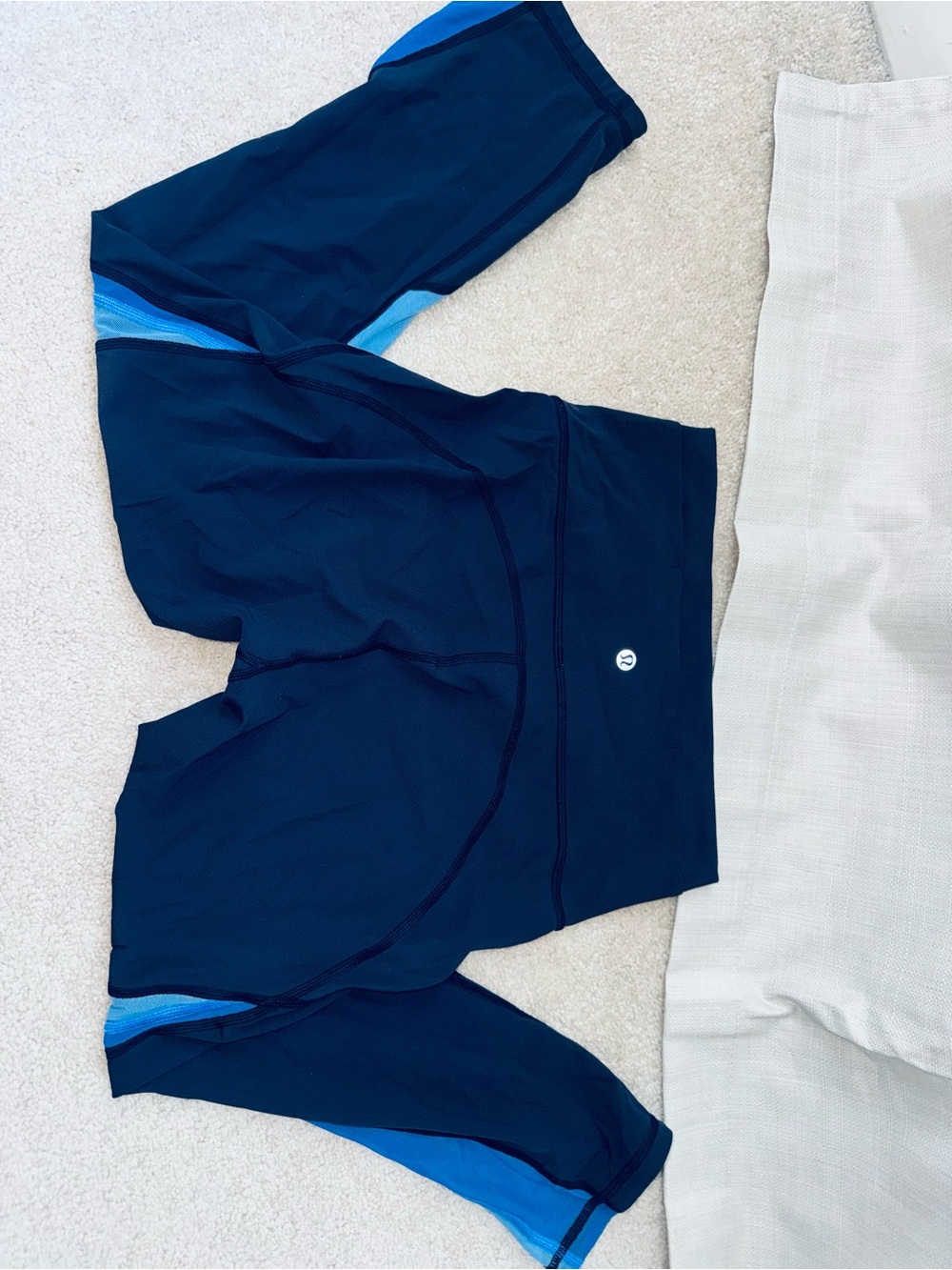lululemon athletica Navy Leggings with Blue Panels ALL THE RIGHT PLACES - Picture 2 of 4